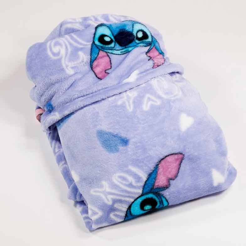 Manta Coralina Capucha Stitch Disney 120x150 cm