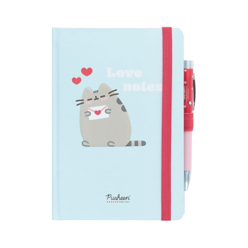 Cuaderno A5 premium + boligrafo proyector Purrfect Love Pusheen Frikytopia