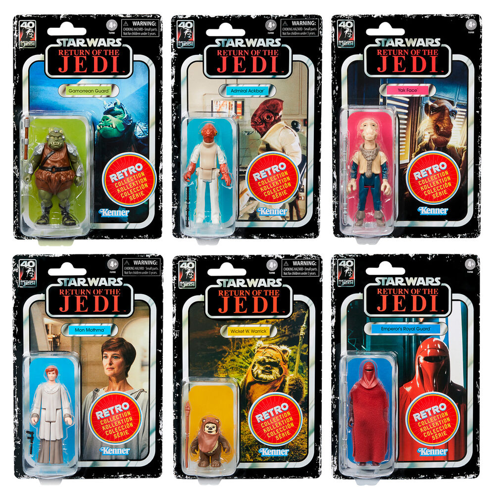 Set 6 Figuras Coleccion Retro Star Wars el Retorno del Jedi 9,5 cm Surtido