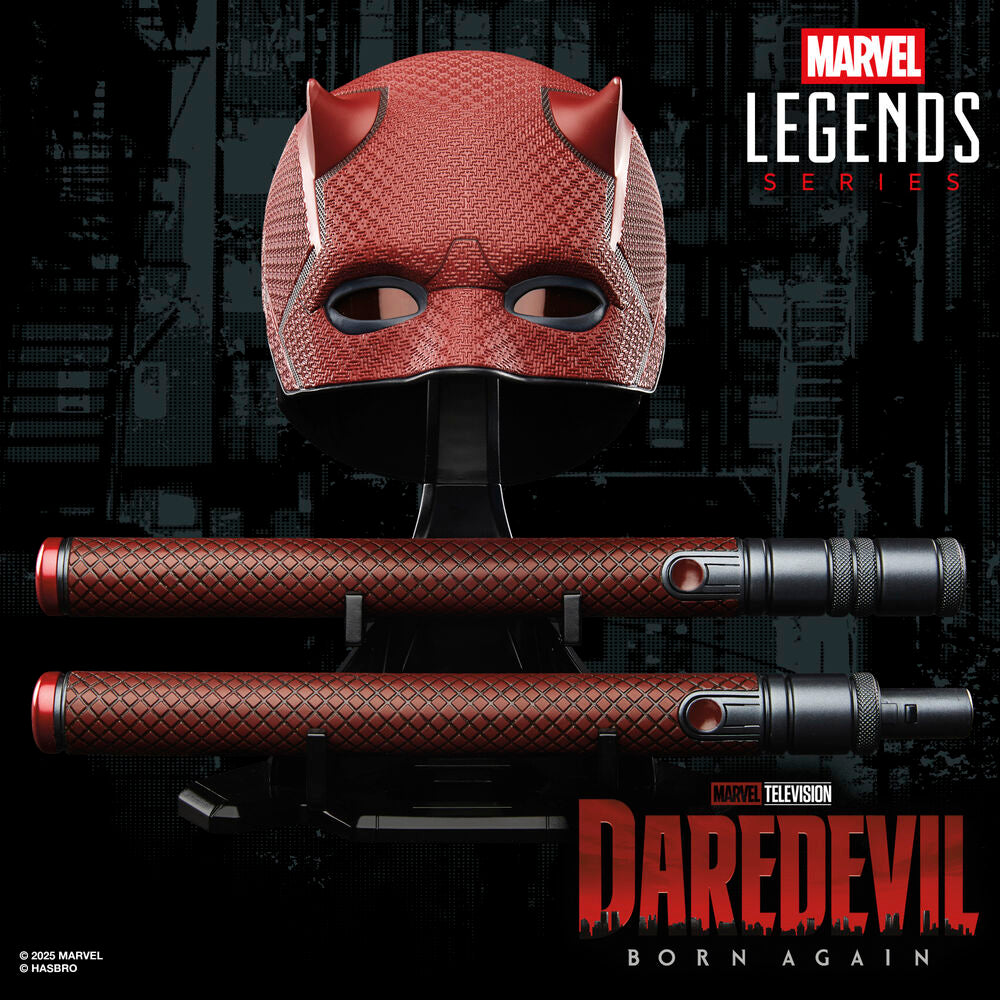 Replica Mascara + Baston de Combate Born Again Daredevil Marvel Legends Series