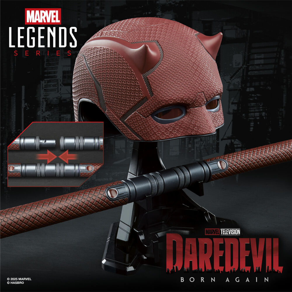 Replica Mascara + Baston de Combate Born Again Daredevil Marvel Legends Series