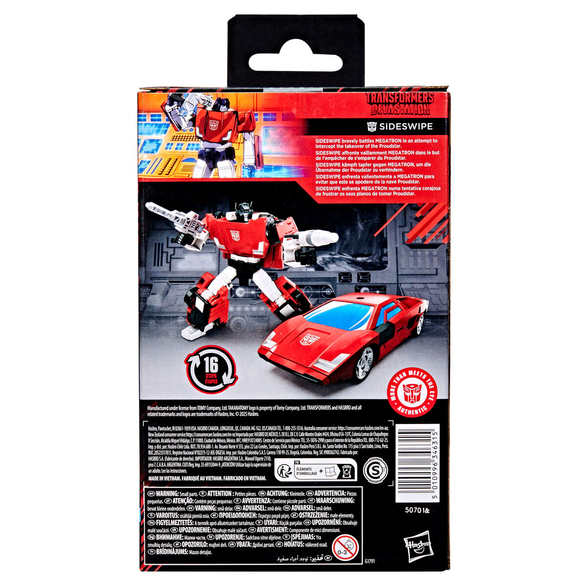 Figura Sideswipe MTMTE Collection Devastation Transformers 11 cm