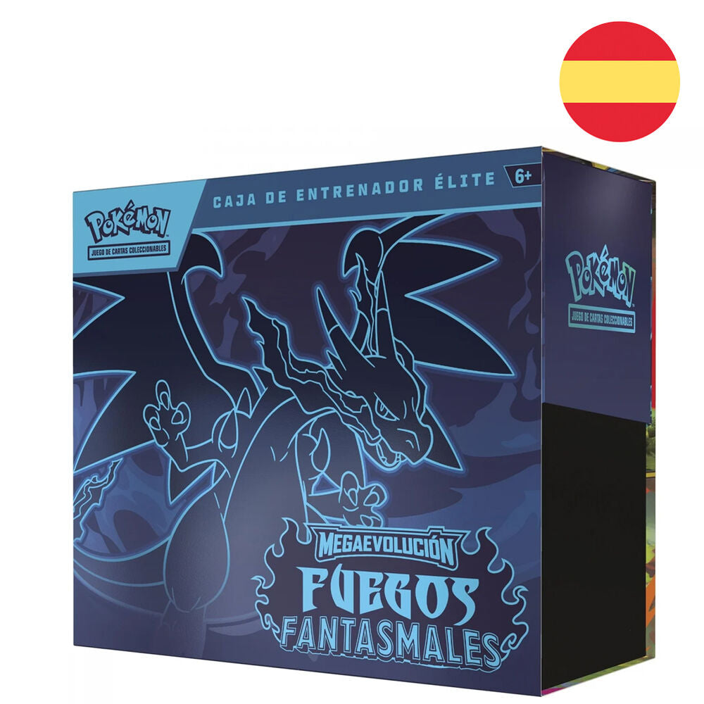 Estuche Entrenador Elite juego cartas Fuegos Fantasmales Pokemon español Frikytopia