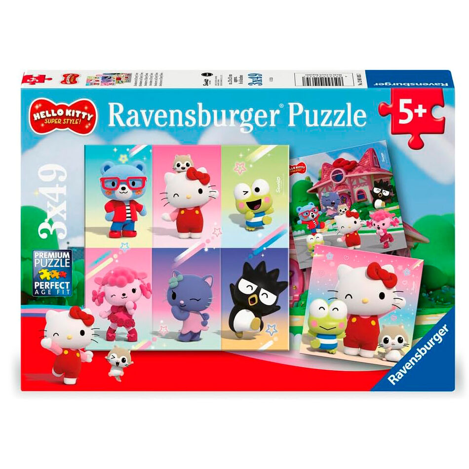 Puzzle Hello Kitty - Hello Kitty and Friends 3x49pzs Frikytopia