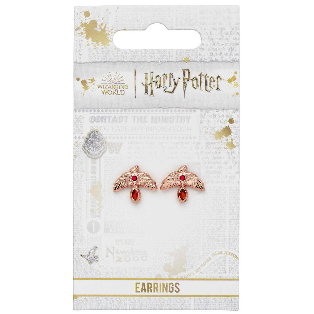 Pendientes Fawkes Rose Gold Harry Potter Frikytopia