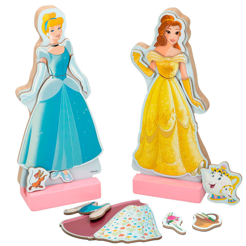 Juego Magnetico Madera Vestidos Princesas Disney