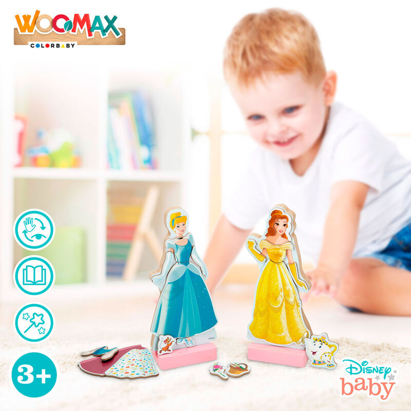 Juego Magnetico Madera Vestidos Princesas Disney