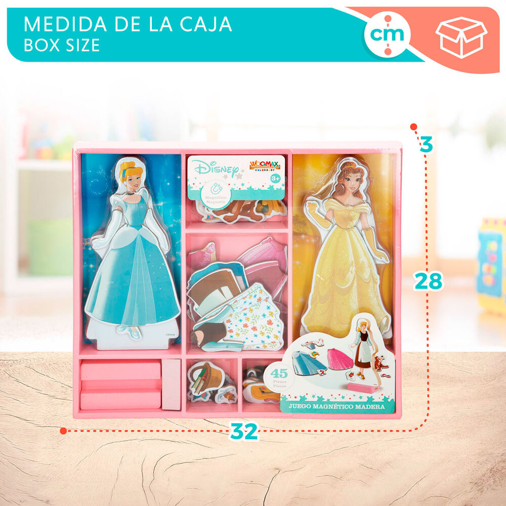 Juego Magnetico Madera Vestidos Princesas Disney