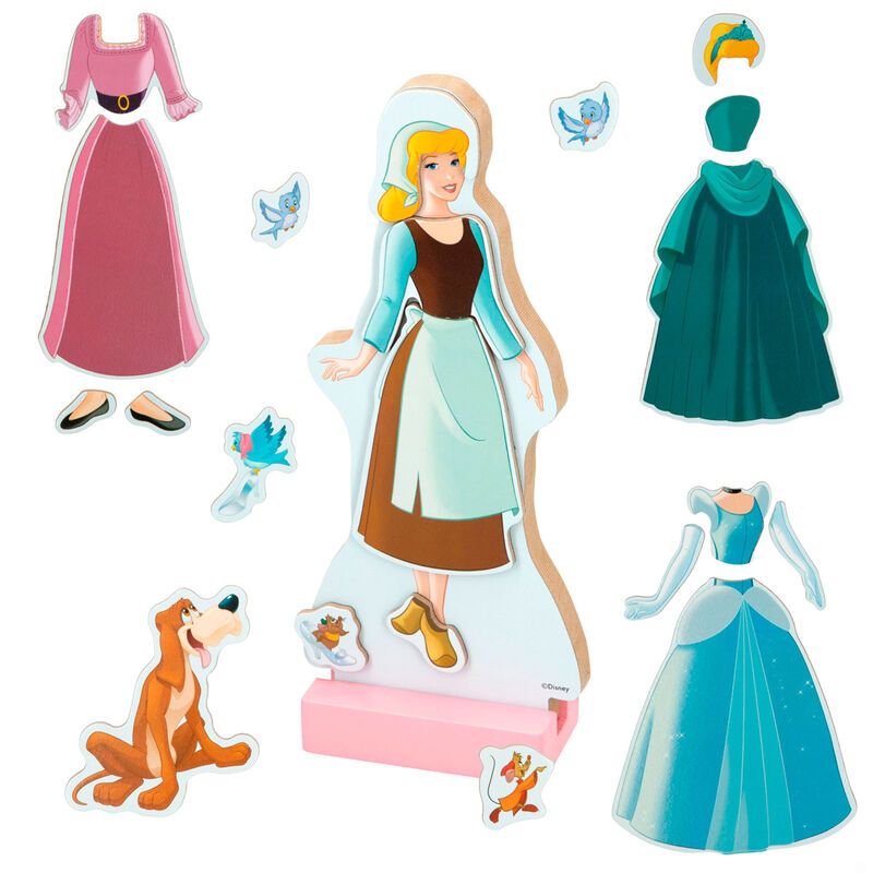 Juego Magnetico Madera Vestidos Cenicienta Disney
