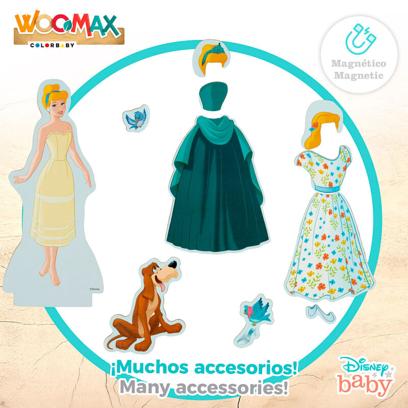 Juego Magnetico Madera Vestidos Cenicienta Disney