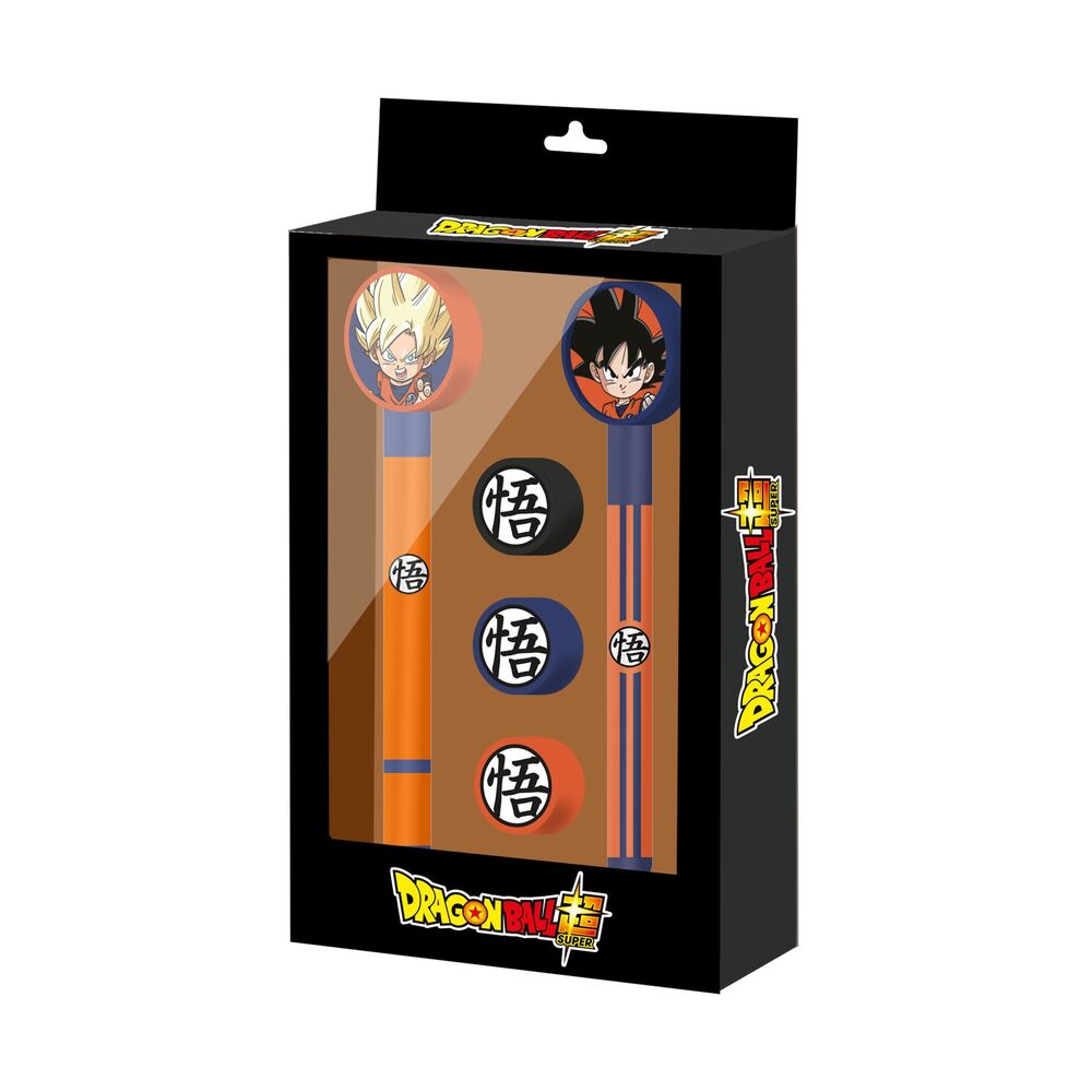 Blister Bolígrafo Lápiz y 3 Gomas Dragon Ball Super Frikytopia