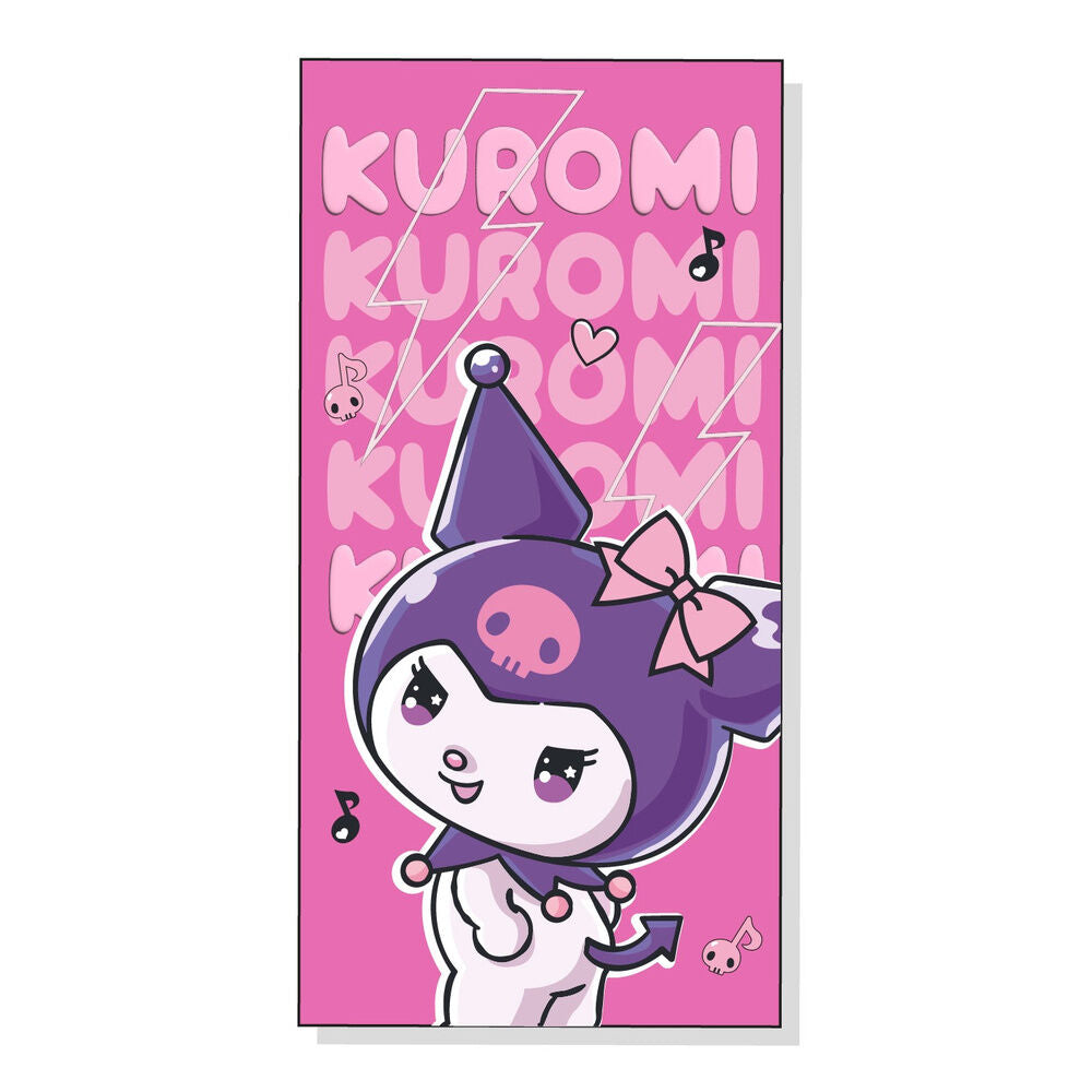 Toalla Kuromi Hello Kitty microfibra Frikytopia