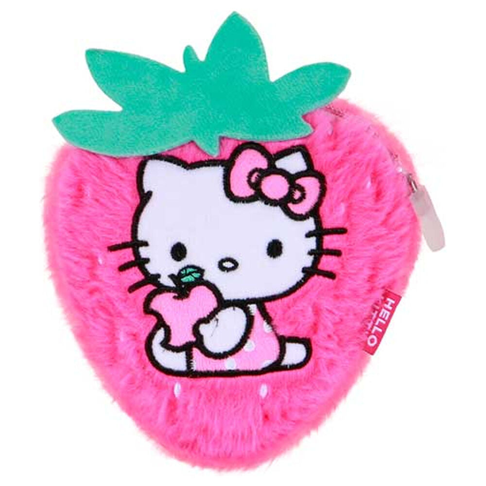 Monedero Peluche Fresa Hello Kitty