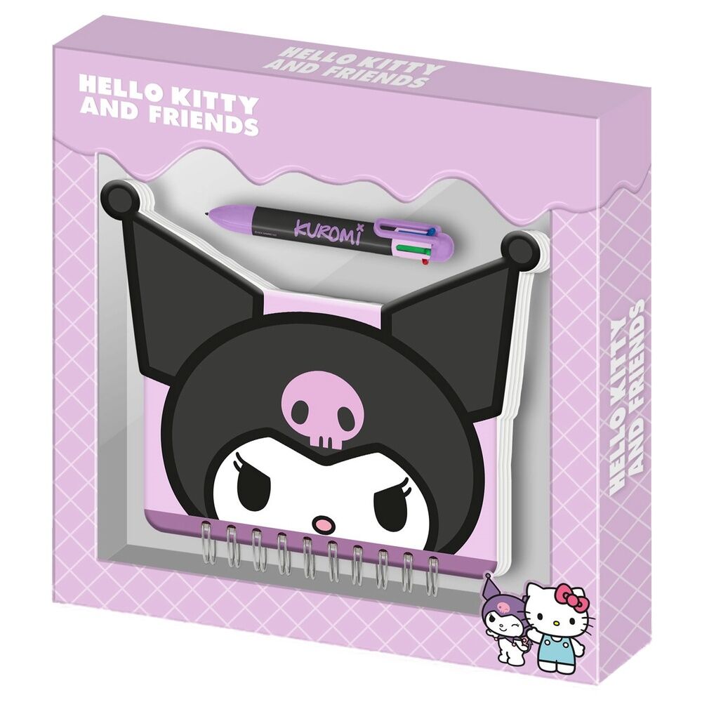 Diario + Boligrafo Kuromi Hello Kitty and Friends Frikytopia