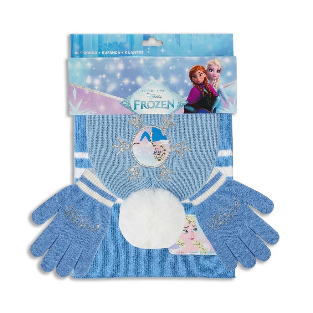 Conjunto Gorro Guantes Bufanda Frozen Disney