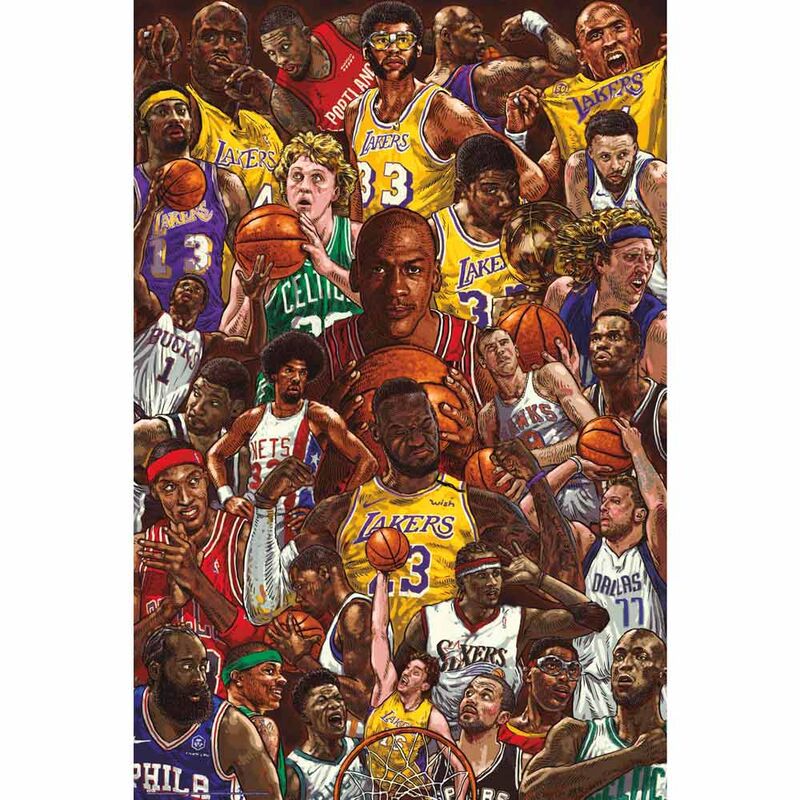 Poster Estrellas del Baloncesto Frikytopia