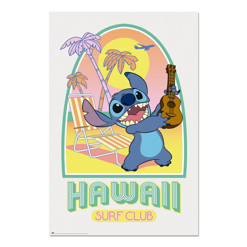 Poster Hawaii Club Surf Stitch Disney Frikytopia