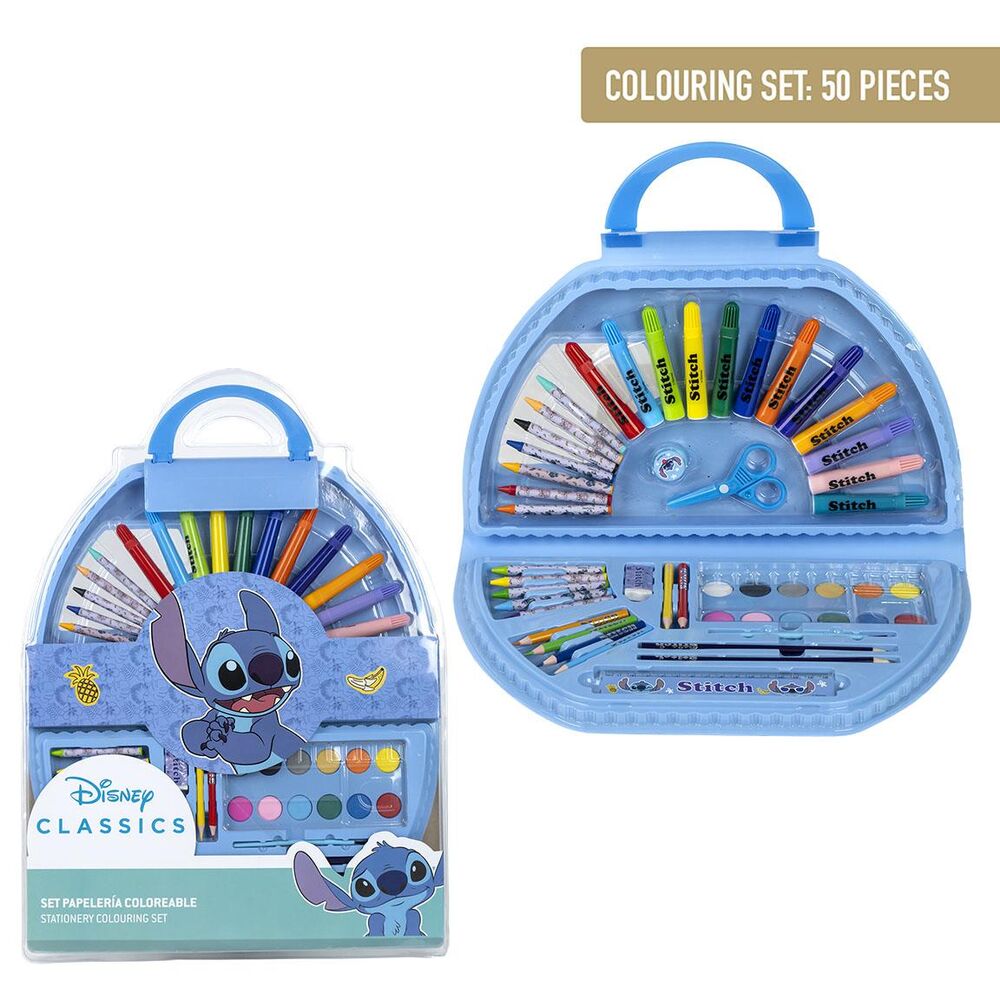 Set Papeleria Stitch Disney 50pzs Frikytopia