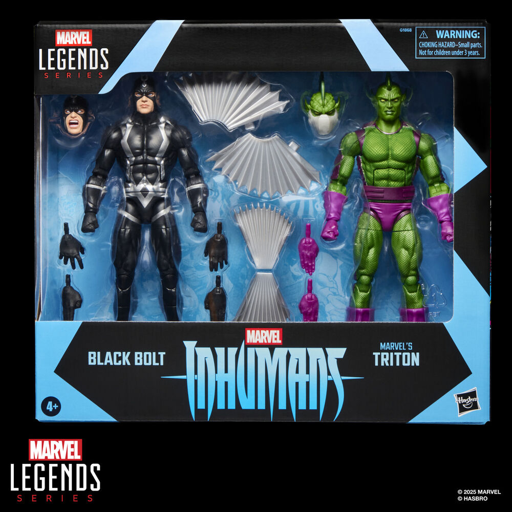 Blister 2 Figuras Black Bolt & Triton Inhumanos Marvel Legends Series 15 cm