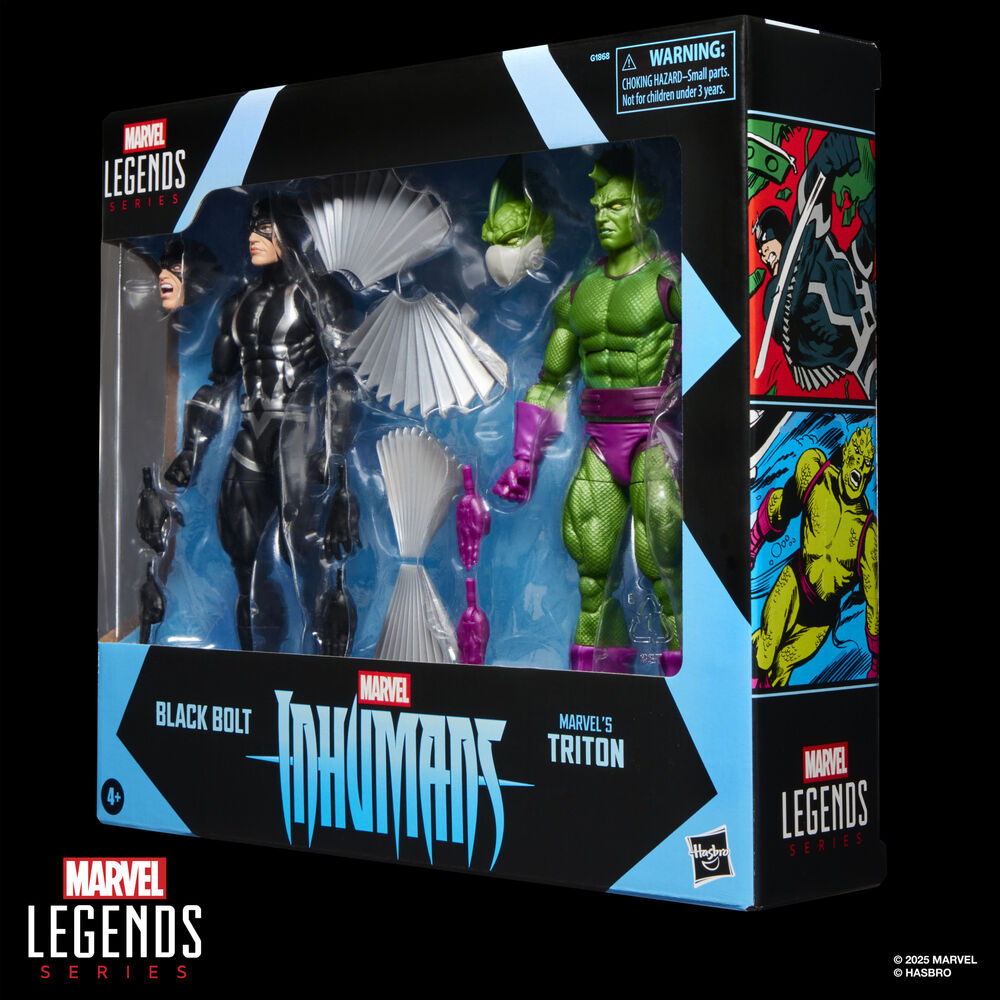 Blister 2 Figuras Black Bolt & Triton Inhumanos Marvel Legends Series 15 cm