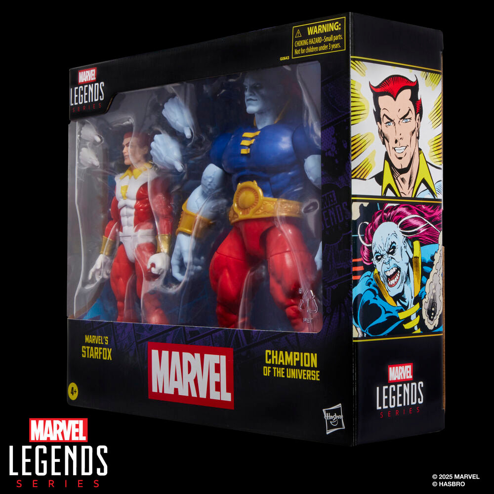 Blister 2 Figuras Starfox & Champion Of The Universe Marvel Legends Series 15 cm