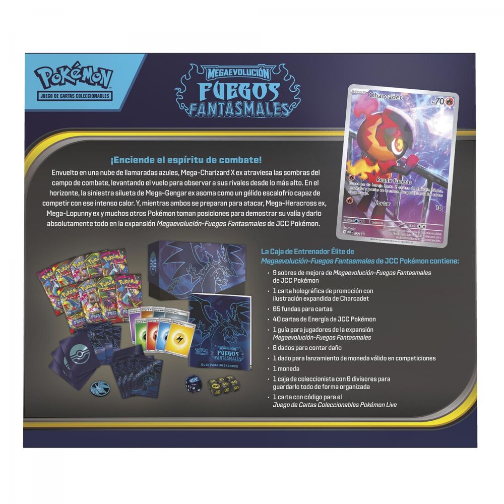 Estuche Entrenador Elite Cartas Fuegos Fantasmales Pokemon Latino