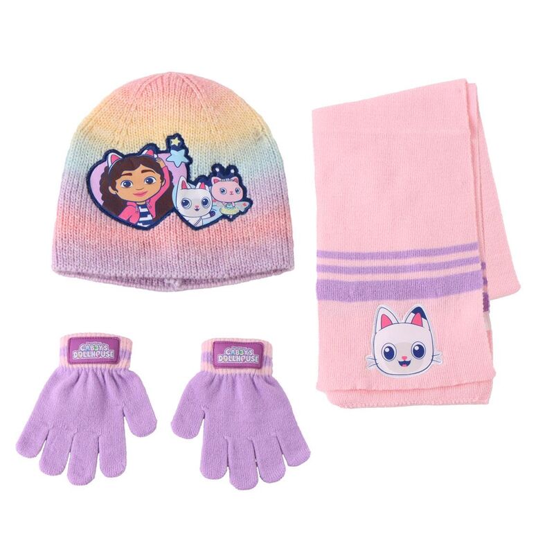 Conjunto Gorro Guantes Bufanda la Casa de Muñecas de Gabby