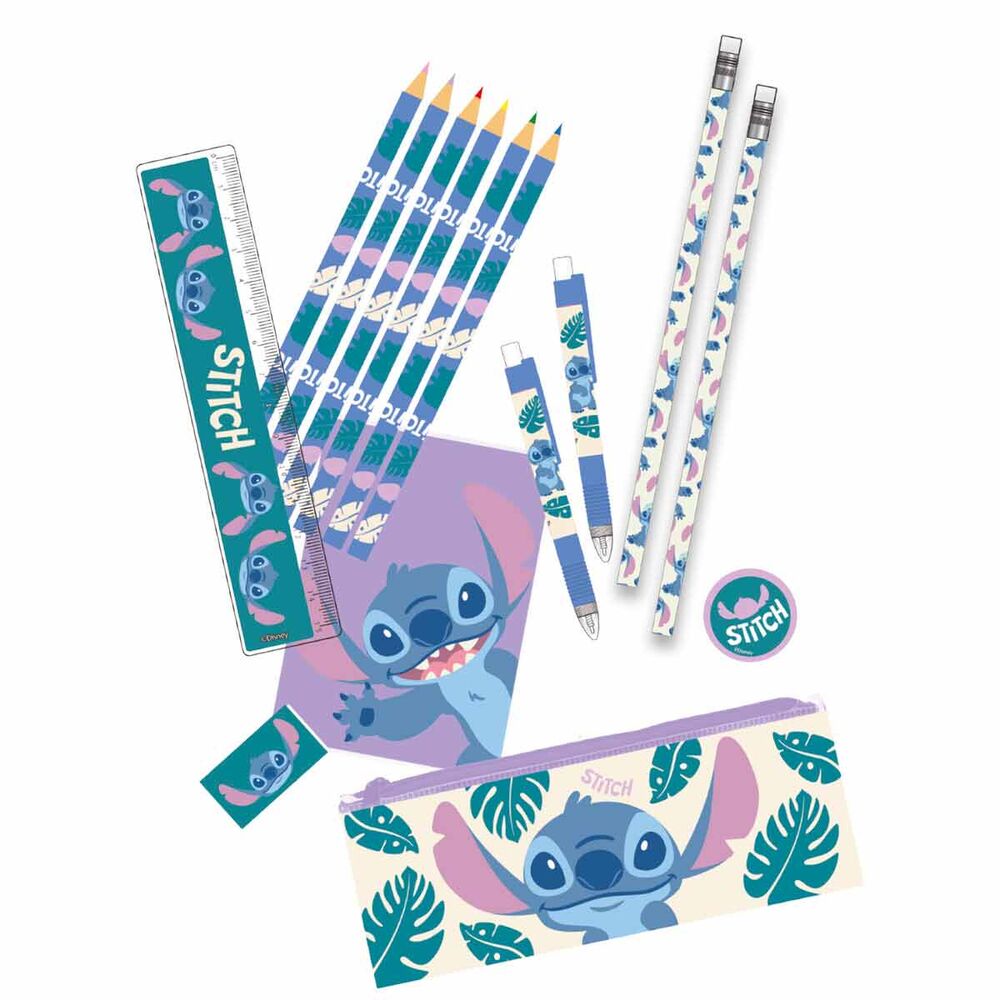 Blister Papeleria Stitch Disney 14pzs