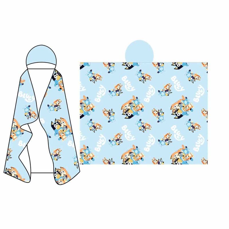Manta Coralina Capucha Bluey 120x150 cm