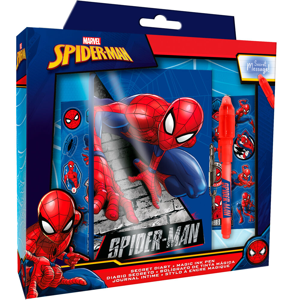 Diario + Boligrafo magico Spiderman Marvel Frikytopia