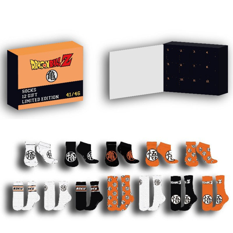 Caja Regalo 12 Pares Calcetines Dragon Ball Talla 41-46 Frikytopia