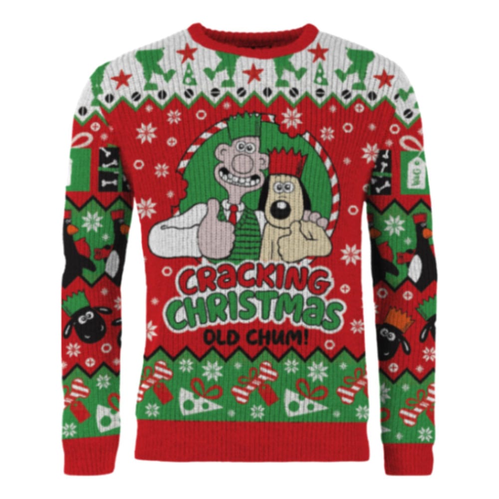 Wallace y Gromit Suéter navideño Cracking Christmas Old Chum! talla S Frikytopia