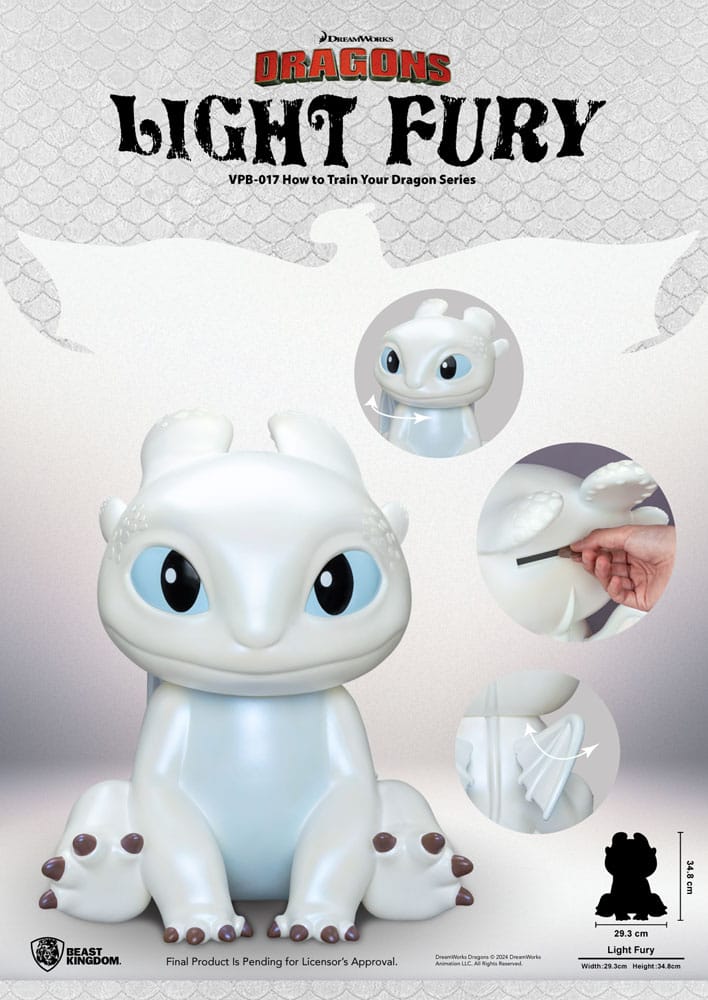 Cómo entrenar a tu dragón hucha Funktional Figure Light Fury 35 cm