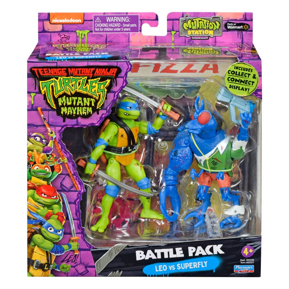 Las Tortugas Ninja Figuras Leonardo vs. Super Fly 11 cm Frikytopia
