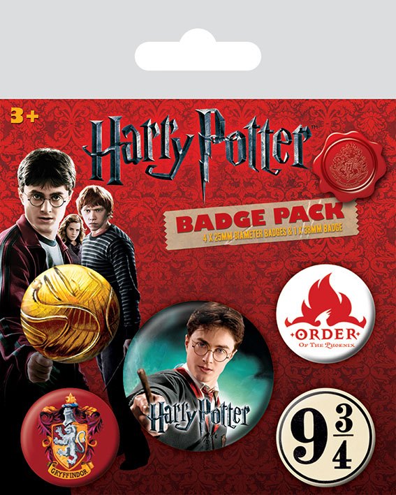 Harry Potter Pack 5 Chapas Gryffindor Frikytopia