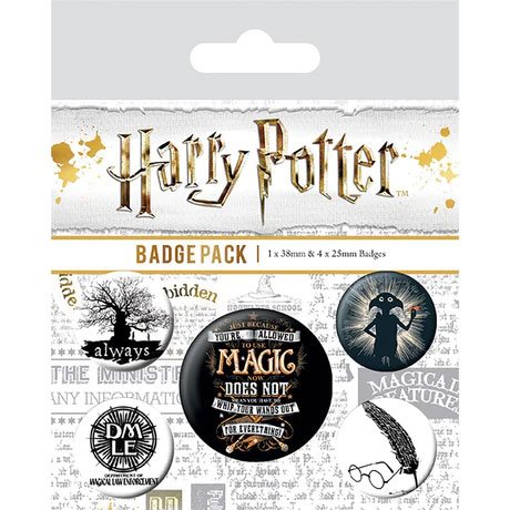 Harry Potter Pack 5 Chapas Símbolos Frikytopia