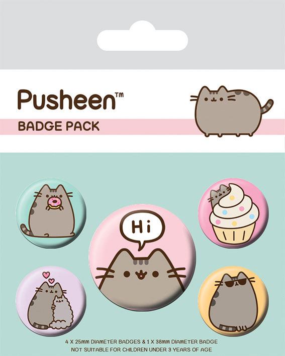 Pusheen Pack 5 Chapas Pusheen Says Hi Frikytopia