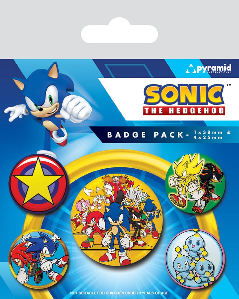 Sonic The Hedgehog Pack 5 Chapas Speed Team