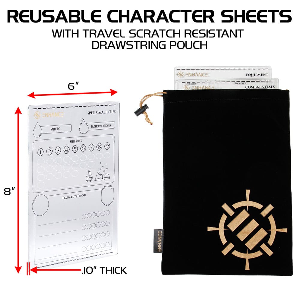 Enhance RPG Series Hojas de Personaje Acrílicas *Edición Inglés*