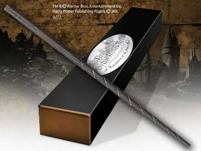 Replica the noble collection harry potter varita de profesora sybil trelawney con caja y placa de identificacion