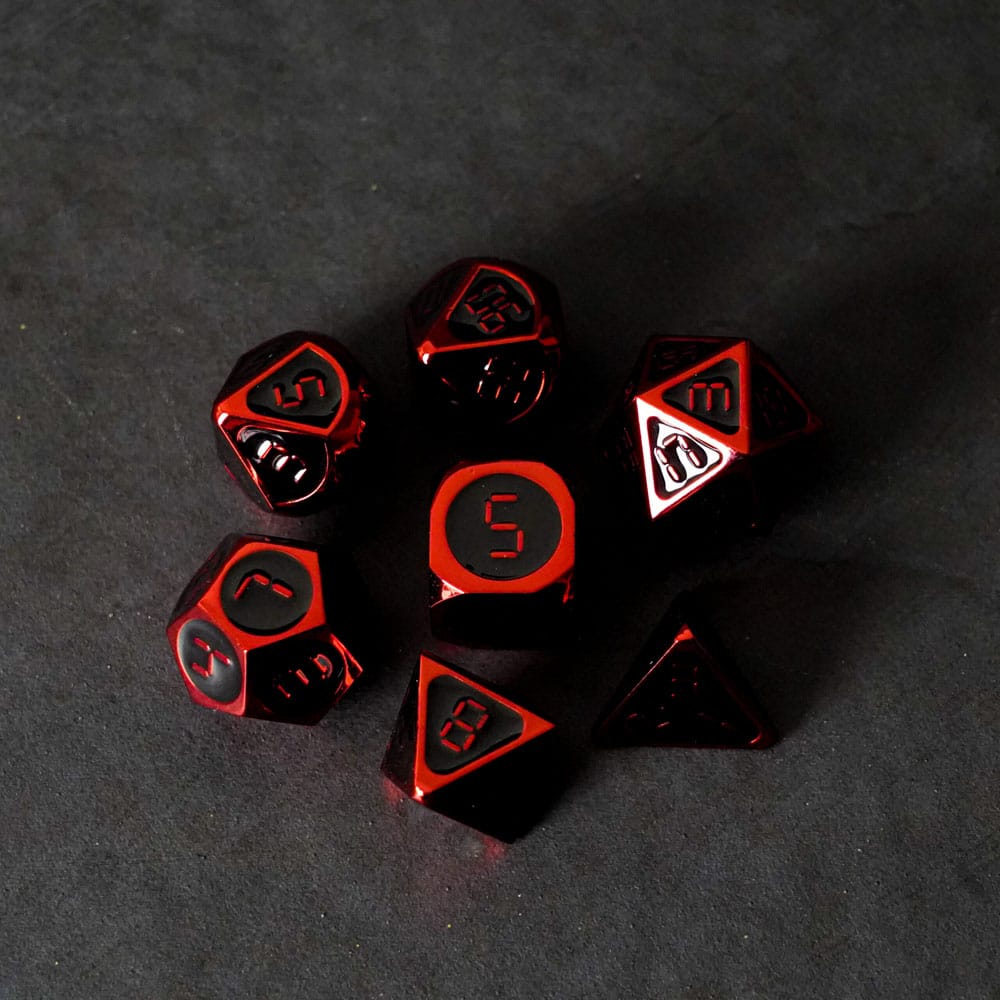 FanRoll Pack de Dados Red With Black Enamel (7)