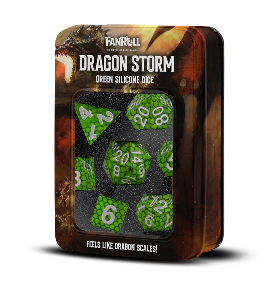 Dragon Storm Sharp Edge Silicone Pack de Dados Green Dragon Scales (7)