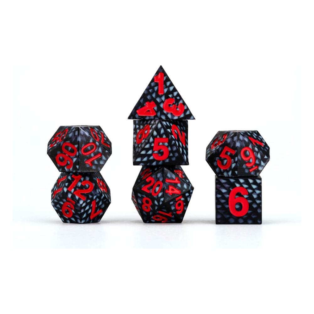 Dragon Storm Sharp Edge Silicone Pack de Dados Black Dragon Scales (7) Frikytopia