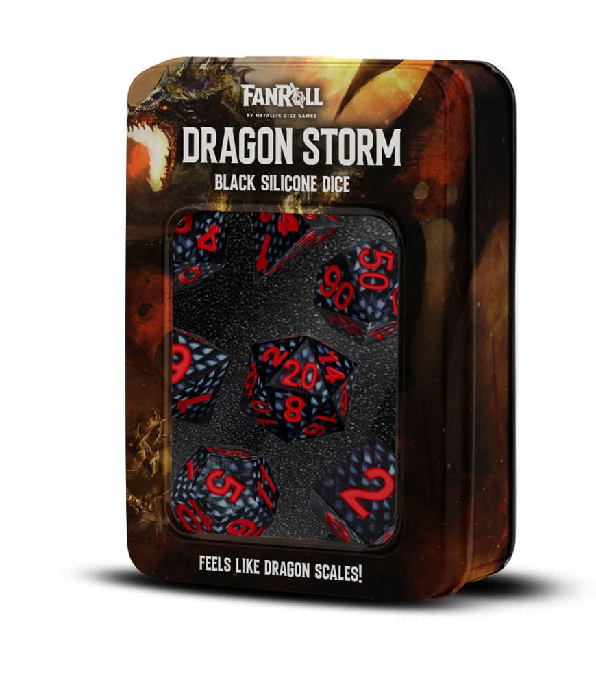 Dragon Storm Sharp Edge Silicone Pack de Dados Black Dragon Scales (7)