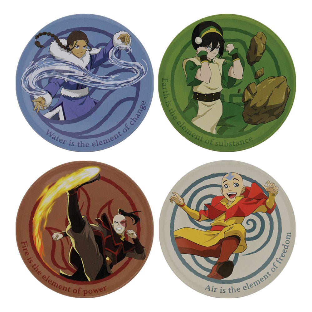 Avatar: la leyenda de Aang Pack de 4 Posavasos Frikytopia