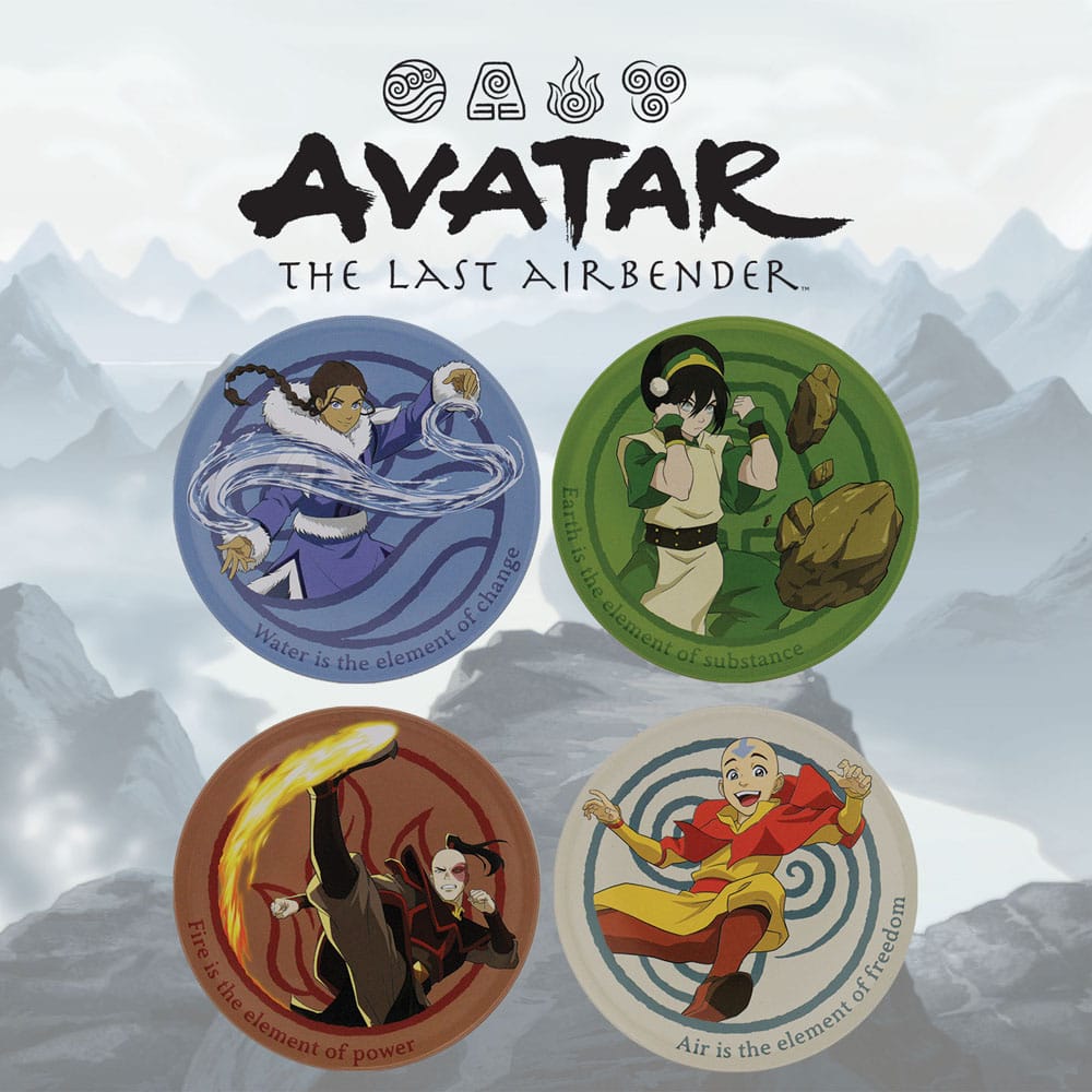 Avatar: la leyenda de Aang Pack de 4 Posavasos