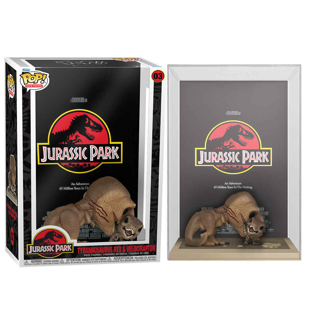 Figura POP Movie Poster Jurassic Park Tyrannosaurus Rex and Velocira
