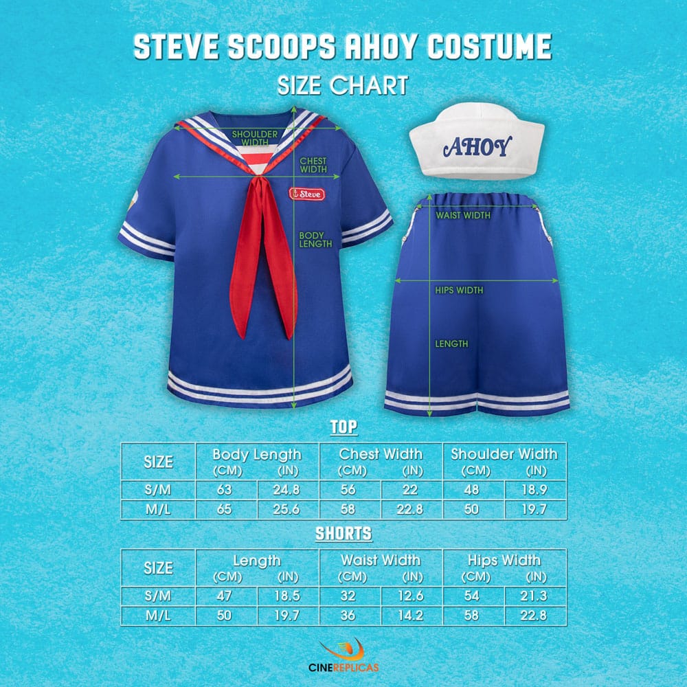 Stranger Things: Scoops Ahoy Steve Costume Talla S/M