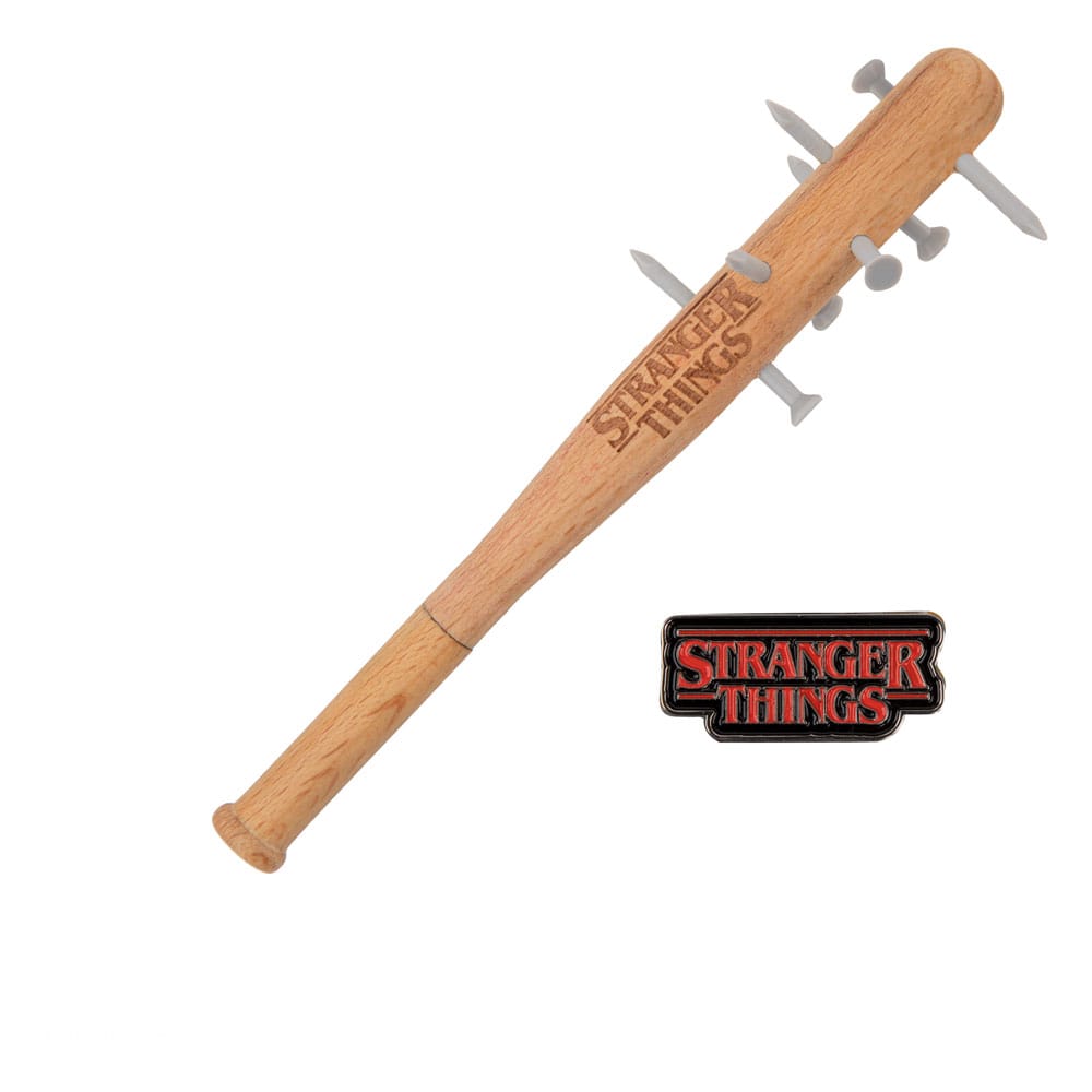 Stranger Things Bolígrafo de Bate con Púas y Pin de Stranger Things Frikytopia