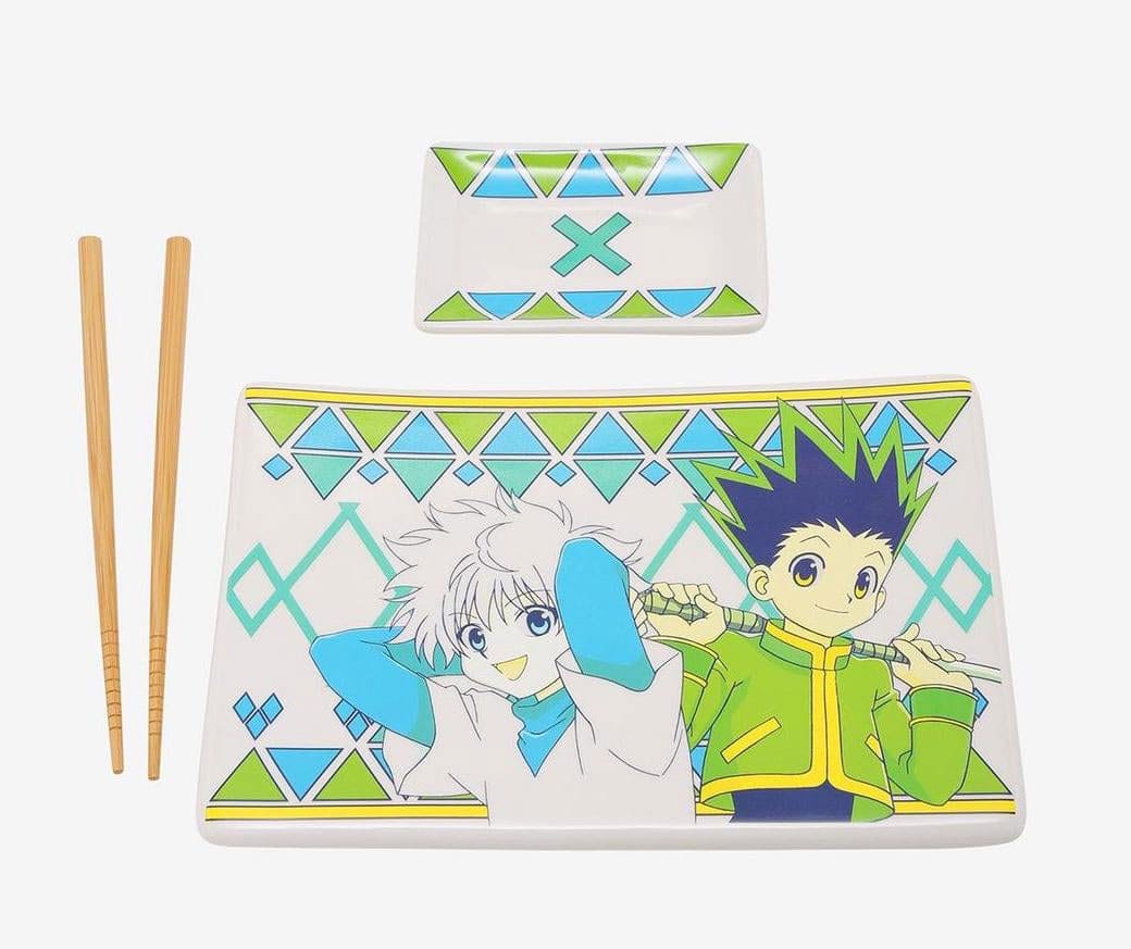 Hunter x Hunter Platos y Palillos de Sushi de Cerámica Gon & Killua